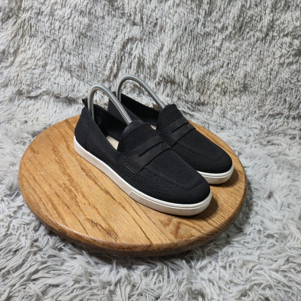 St Johns Bay Black Loafers Blare Slip On Comfort Shoes Women Size 7M Memory Foam